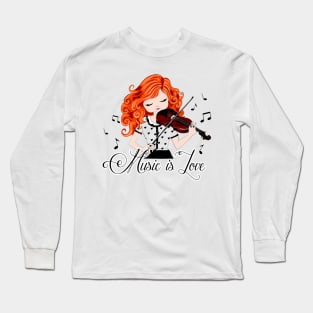 Playing Violin Long Sleeve T-Shirt